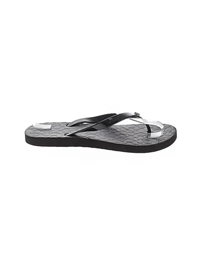 Pre-owned Coach Flip Flops In Black
