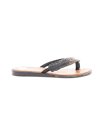 Pre-owned Coach Flip Flops In Black