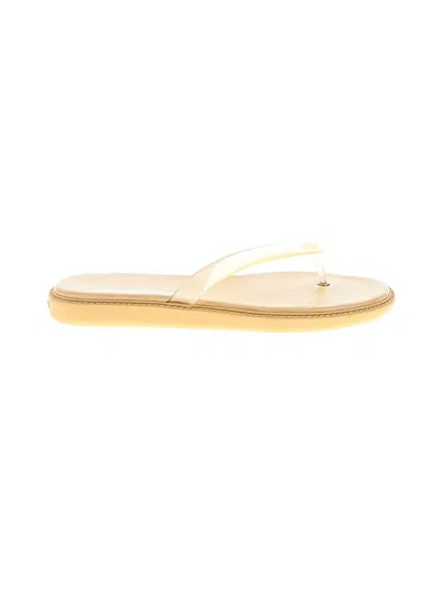 Pre-owned Coach Flip Flops In Ivory