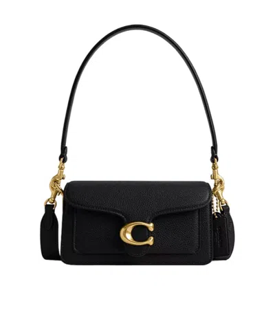 Coach Tabby 20 Logo Plaque Shoulder Bag In Black