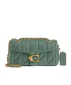Coach Tabby 20 Quilted Sage Leather Shoulder Bag In Green