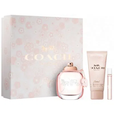 Coach Floral /  Set (w) In Yellow/pink/red/beige