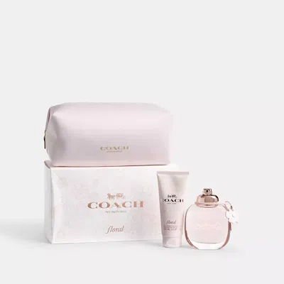 Coach Floral Eau De Parfum 3 Piece Pouch Set In Multi