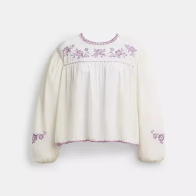 Coach Floral Embroidered Blouse