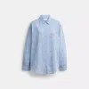 Coach Floral Embroidery Shirt In Blue