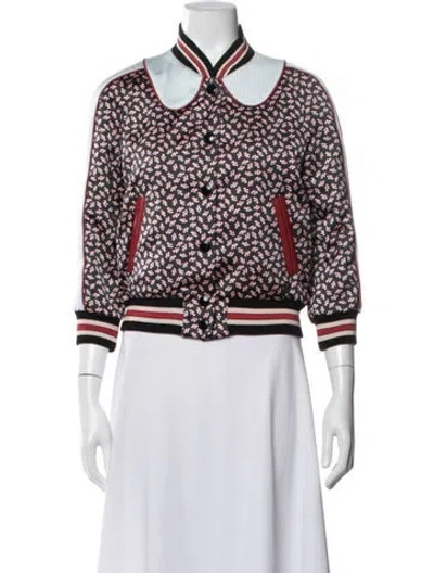 Pre-owned Coach Floral Print Bomber Jacket In Multicolor