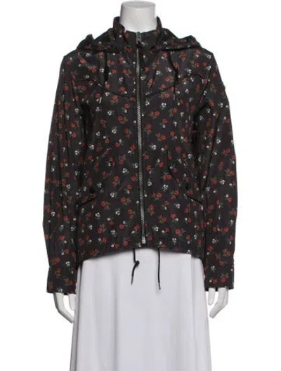 Pre-owned Coach Floral Print Jacket In Brown