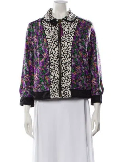 Pre-owned Coach Floral Print Jacket In Multi