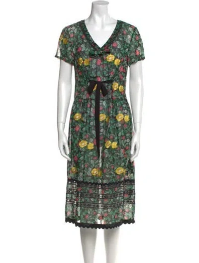 Pre-owned Coach Floral Print Midi Length Dress In Multi