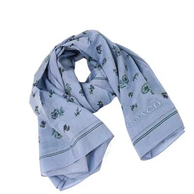 Coach Floral Print Silk-blend Scarf