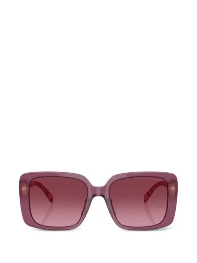 Coach Floral-print Square-frame Sunglasses In Pink