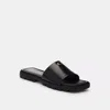 Coach Florence Black Leather Flat Mules In Black