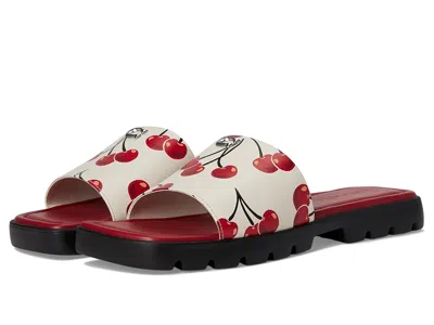 Coach Florence Sandal With Cherry Print In Gray