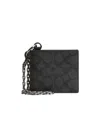 Coach Folding Wallet With Chain In Black