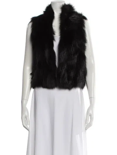 Pre-owned Coach Fox Fur Jacket In Black