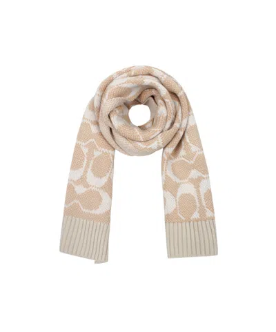 Coach Fringed Scarf In Nude