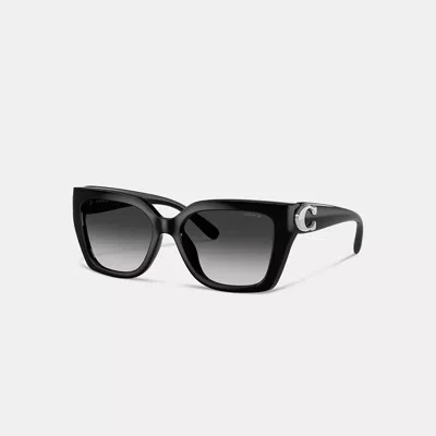 Coach Full Fit Idol Square Cat Eye Sunglasses In Grey Gradient Polar