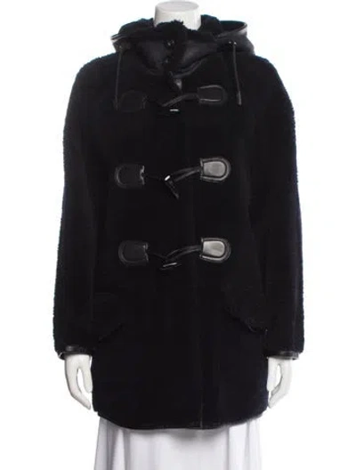 Pre-owned Coach Fur Coat In Black