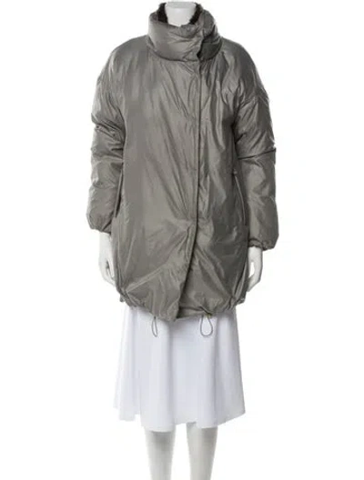 Pre-owned Coach Fur Coat In Gray