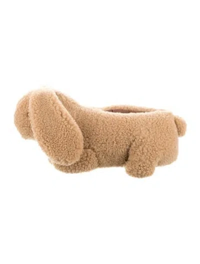 Pre-owned Coach Fur Slippers In Neutral