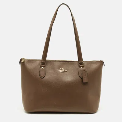Pre-owned Coach Gallery Brown Leather Tote