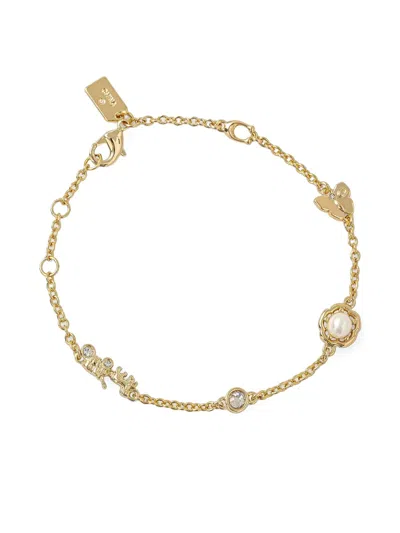 Coach Garden Charms Butterfly Bracelet In Gold