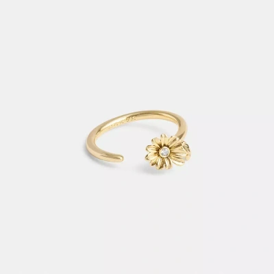 Coach Garden Flower Ring In Gold