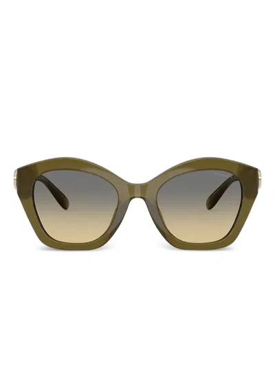 Coach Geometric-frame Sunglasses In Green