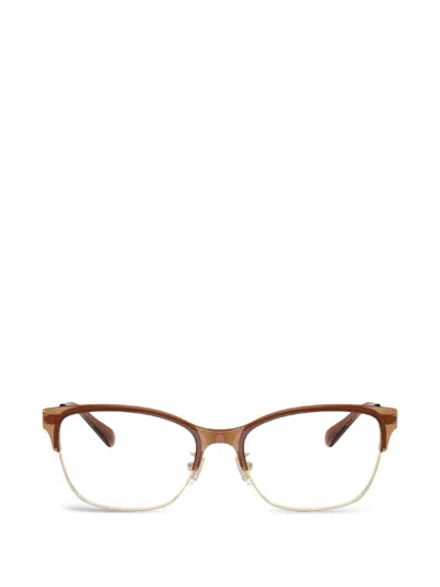 Coach Geometric-frame Glasses In Gold