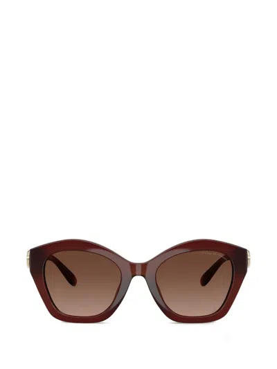 Coach Maxi Sculpted C Cat-eye Sunglasses In Burgundy