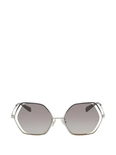 Coach Geometric-frame Sunglasses In Gray