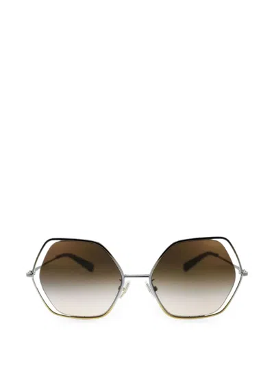 Coach Geometric-frame Sunglasses In Brown