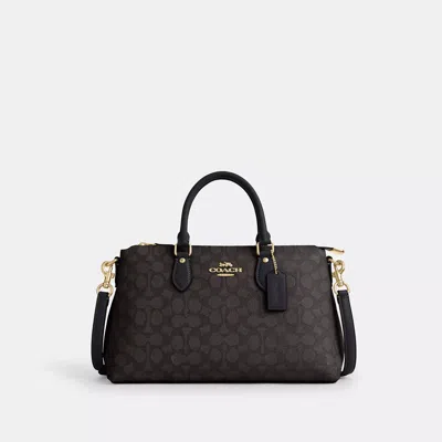 Coach Georgia Satchel Bag In Signature Canvas In Beige