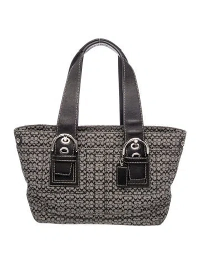 Pre-owned Coach Gg Canvas Tote In Black