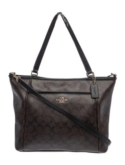 Pre-owned Coach Gg Nylon Messenger Bag In Brown
