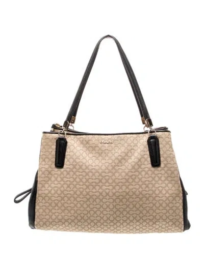 Pre-owned Coach Gg Nylon Shoulder Bag In Neutral