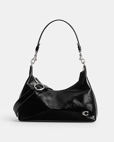 Coach Glazed Leather Juliet Shoulder Bag In Black