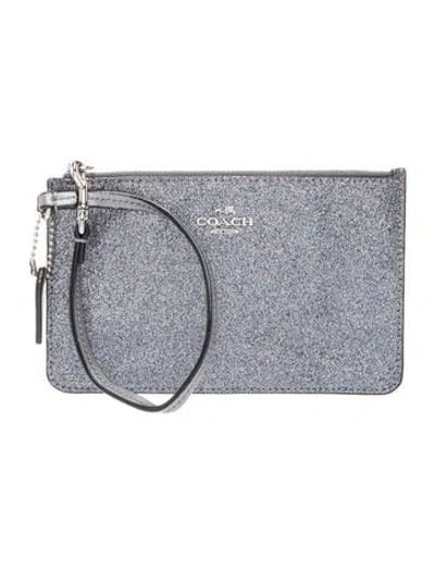 Pre-owned Coach Glitter Clutch In Gray