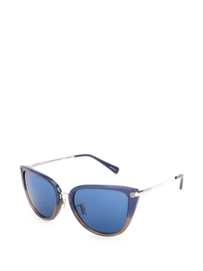 Coach Glitter-gradient Cat-eye Sunglasses In Blue