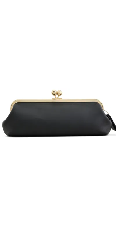 Coach Glovetanned Leather Kisslock Frame 30 Bag Black