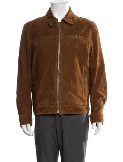 Pre-owned Coach Goat Leather Jacket In Brown