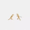 Coach Skeletal Rexy Stud Earrings In Gold