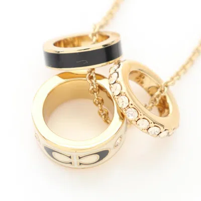 Pre-owned Coach Gold Gold Plating Rhinestone Necklace () In Multi