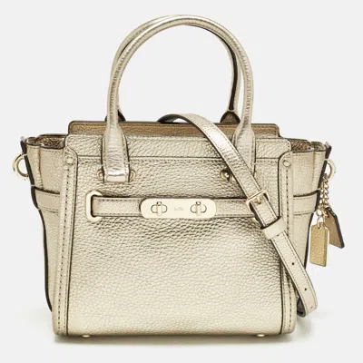 Coach Gold Leather Swagger 20 Crossbody Bag