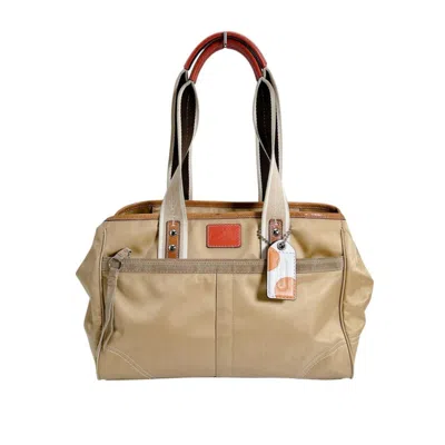 Pre-owned Coach Gold Signature Line Handbag Tote Bag ()