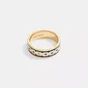 Coach Signature Enamel Ring In Gold/black