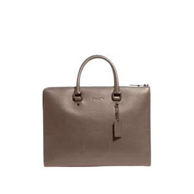 Coach Gotham Gotham Folio Detachable Strap Bag In Grey
