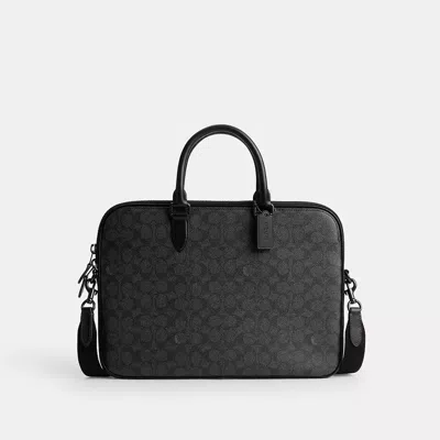 Coach Gotham Slim Briefcase In Signature Canvas In Pink