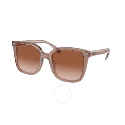 Coach Gradient Brown Square Ladies Sunglasses Hc8381u 577913 54