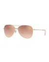 Coach Gradient Metal Aviator Sunglasses In Shiny Gold